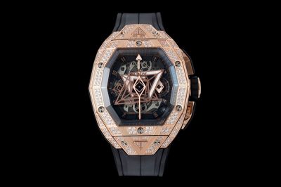 Hublot Big Bang Watch Band Sang Bleu III 42mm Hub4700 Movement Rose Gold Diamond Bezel Skeletonized Lady Watch